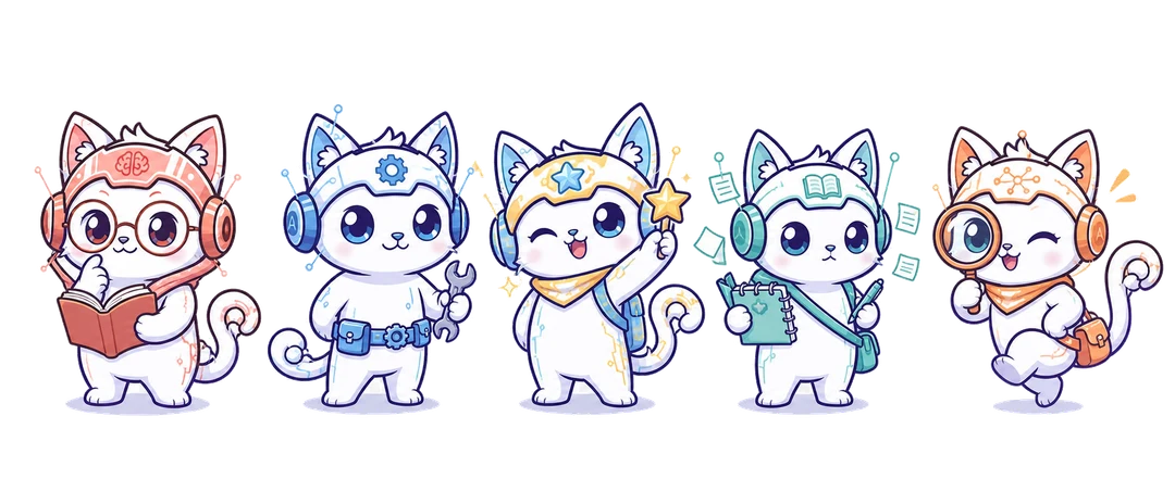 Claude, Codex, Gemini, Kimi, Grok을 맡은 다섯 캐릭터